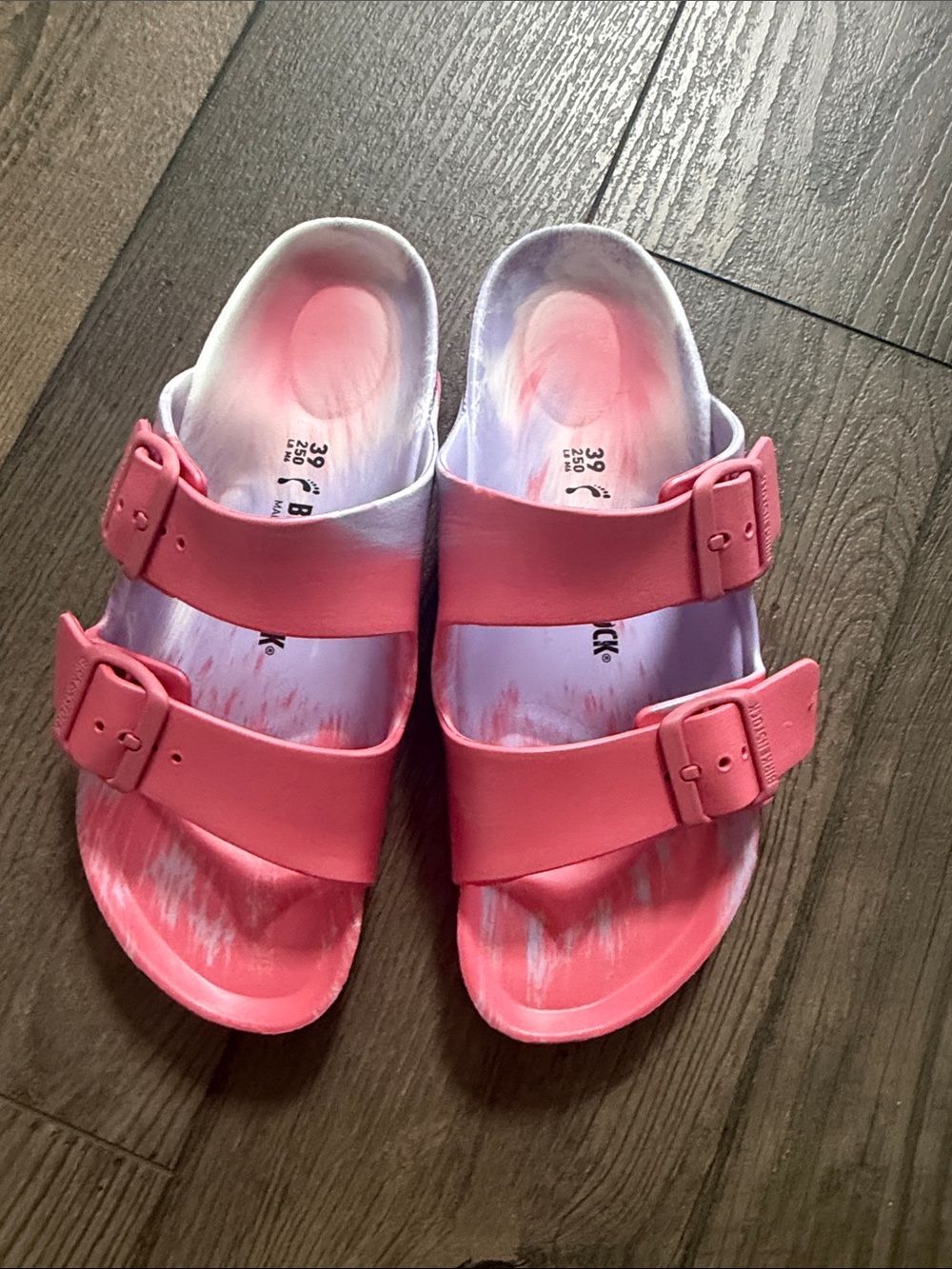 Birkenstock Pink Dual-Strap Slide Sandals
